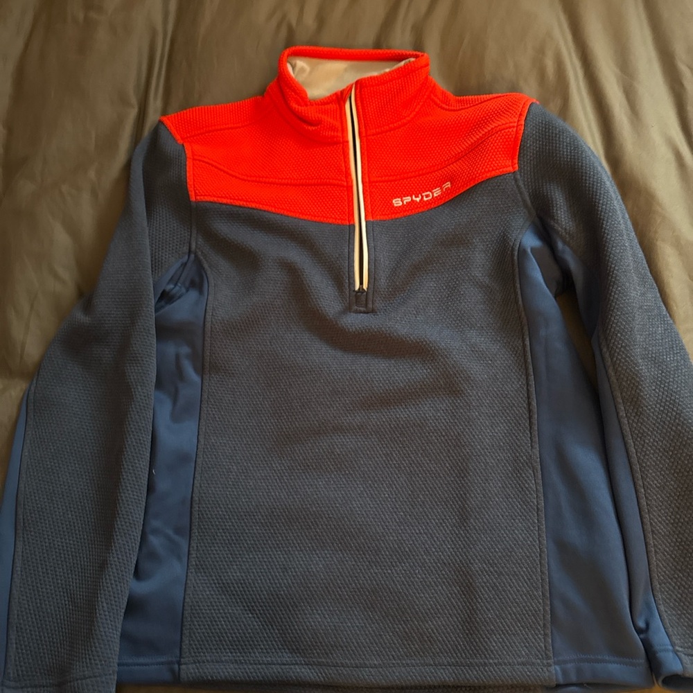Spyder Red and Blue Quarter-Zip Pullover